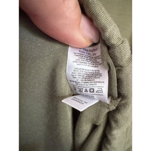 Eberjey Gisele Souchy Tie Waist Size XS Olive Green NWOT Stretchy Oversized Loun - Picture 5 of 8